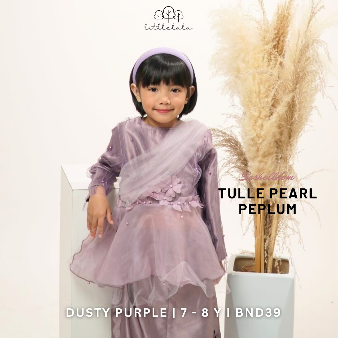 IN-STOCK LALARAYA2023 Tulle Pearl Peplum Amethyst Purple