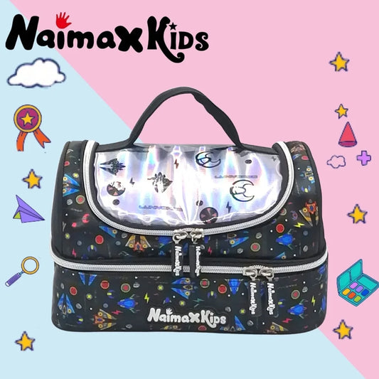 PREORDER Naimax Kids Lunch Bag Double Deck - Universe Black