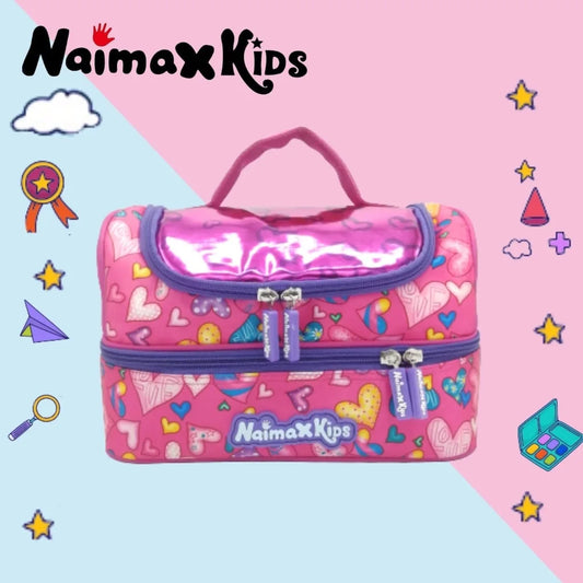 PREORDER Naimax Kids Lunch Bag Double Deck - Love Pink