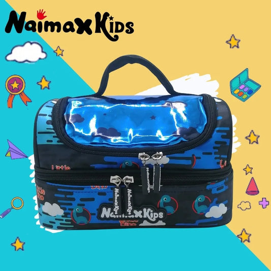 PREORDER Naimax Kids Lunch Bag Double Deck - Dino Blue