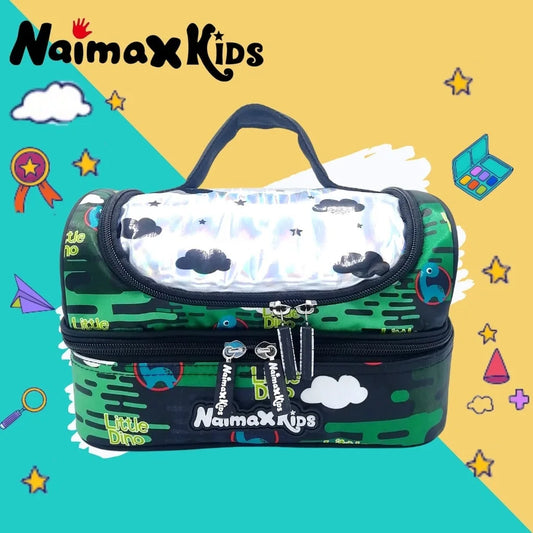 PREORDER Naimax Kids Lunch Bag Double Deck - Dino Green