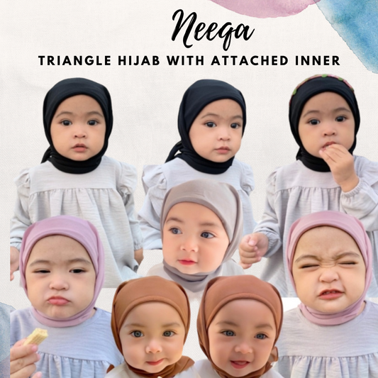 PREORDER Neeqa - Plain Triangle Hijab with Attached Inner